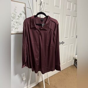 Torrid Silky Long Sleeve Button Down Top